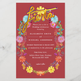 Folkart Blume Fiesta Wedding Einladung Boda