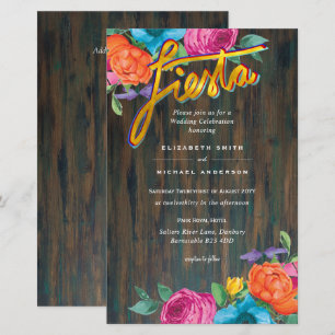 Folkart Blume Fiesta Wedding Einladung Boda
