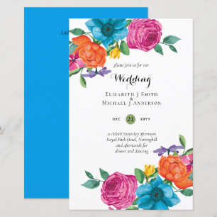 Folkart Blume Fiesta Wedding Einladung Boda