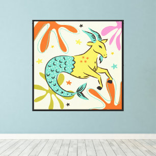 Folkart Boho Sagittarius Abstrakt Zodiac Leinwanddruck