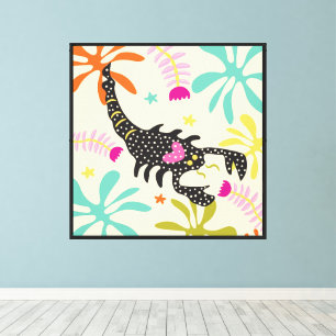 Folkart Boho Scorpio Abstrakt Zodiac Leinwanddruck