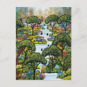 FOLKART Frühmorgens VON LORI EVERETT Postkarte