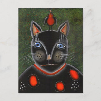 FOLKART Party Cat BY LORI EVERETT Postkarte