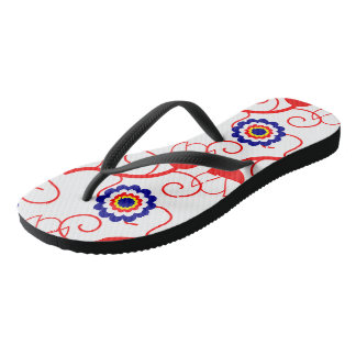 Folkblütenmuster Flip Flops