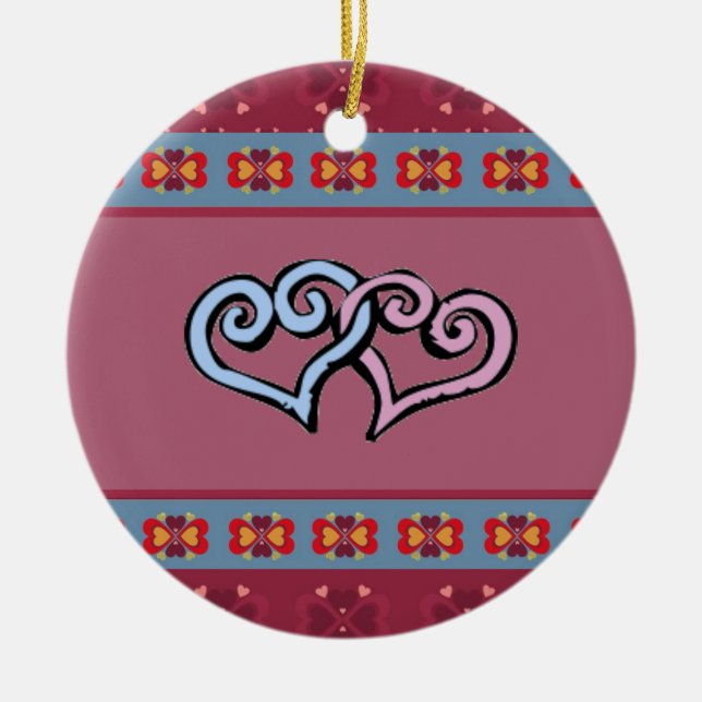 Folkherz Muster Ornament (Vorne)