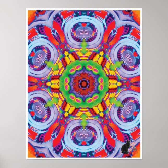 Folkkinetic Collage Kaleidoscope Poster (Vorne)