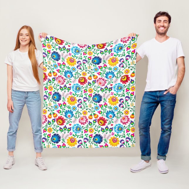 Folkkunst Blume Muster 2 Fleecedecke (Beispiel)