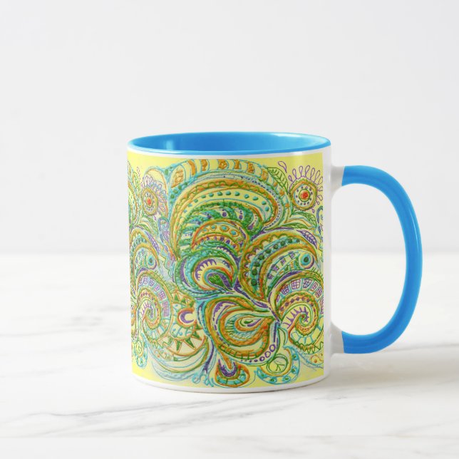 Folkkunstfantasy-Muster Tasse (Rechts)