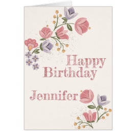 Folkkunstflorenkarte zum Geburtstag