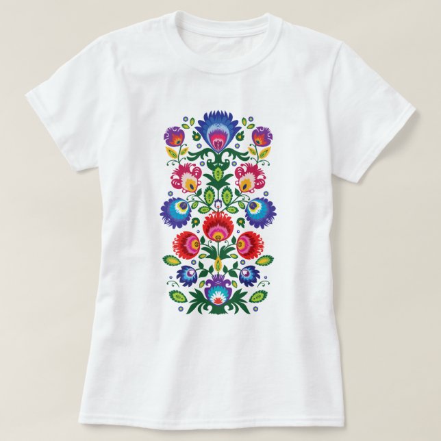 Folklore-Blume, Farbmischung 6 T-Shirt (Design vorne)