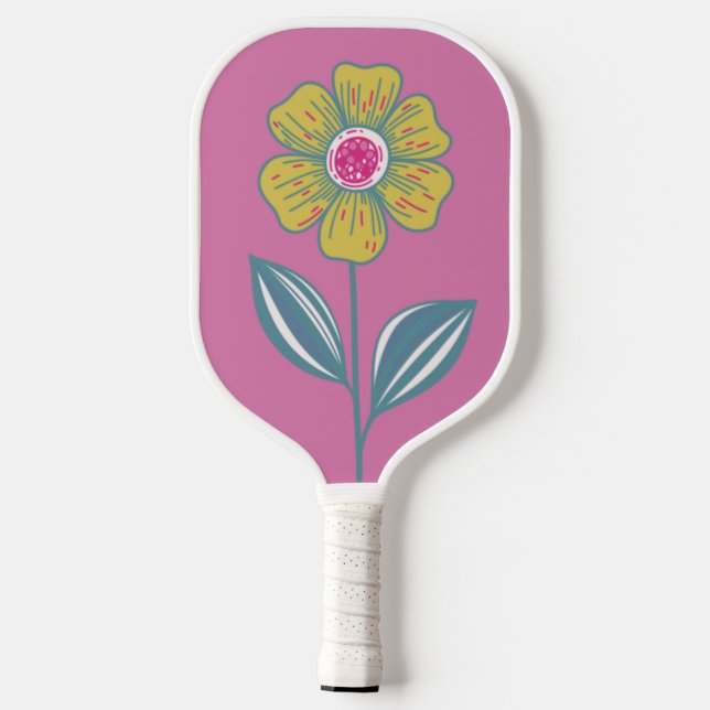 Folklore Blume Pickle Ball Paddel Pickleball Schläger (Rückseite)