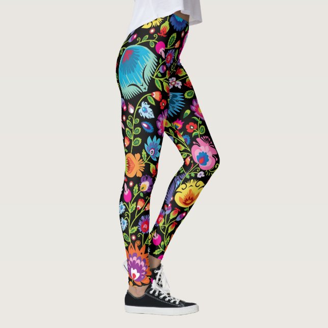 Folklore Blume Wycinanki  Leggings (Rechts)