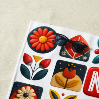 Folklore Floral Summer Vibes - Personalisiertes Mo Strandtuch