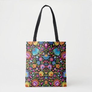 Folklore flowers Wycinanki black  Tasche