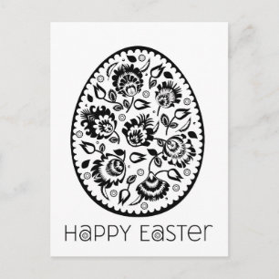 Folklore Happy Oaster Black&White [egg] Postkarte