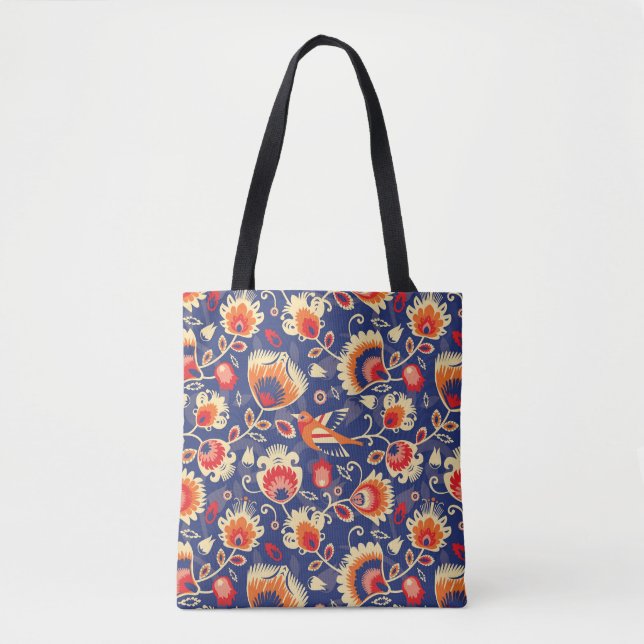 💛 🧡 Folklore Muster mit gelben Blumen 002 Tasche (Vorderseite)