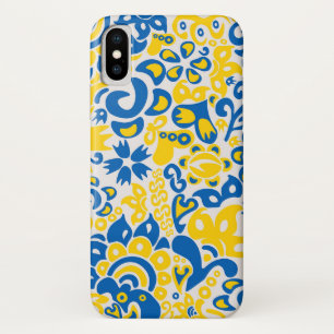 Folklore-Muster mit ukrainischen Flaggenfarben Case-Mate iPhone Hülle