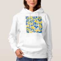 Folklore-Muster mit ukrainischen Flaggenfarben