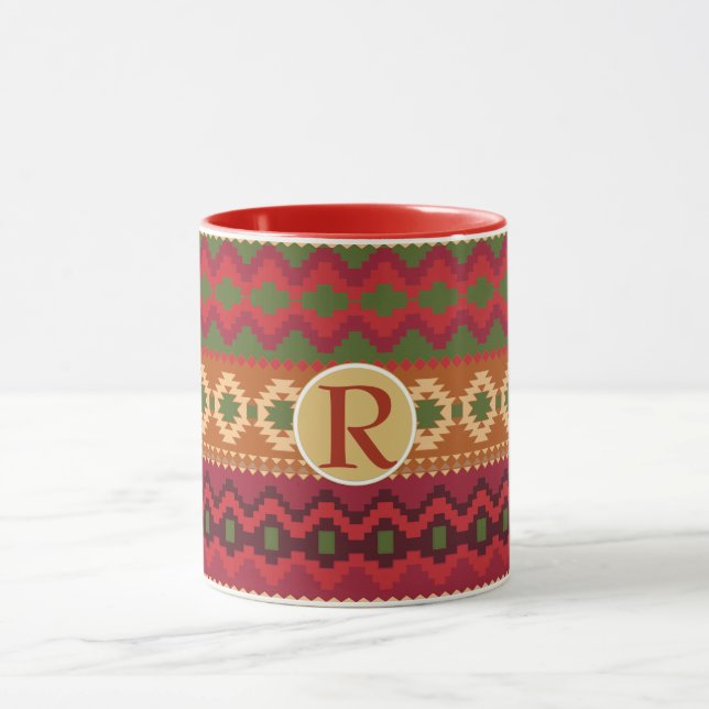 Folklore-Tasse Personalisiert Monogramm RED Cozy N Tasse (Zentrum)