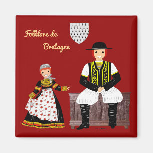 Folklore von der Bretagne, Frankreich Magnet