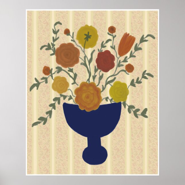 Folklorekunst Blume Arrangement Poster Print (Vorne)