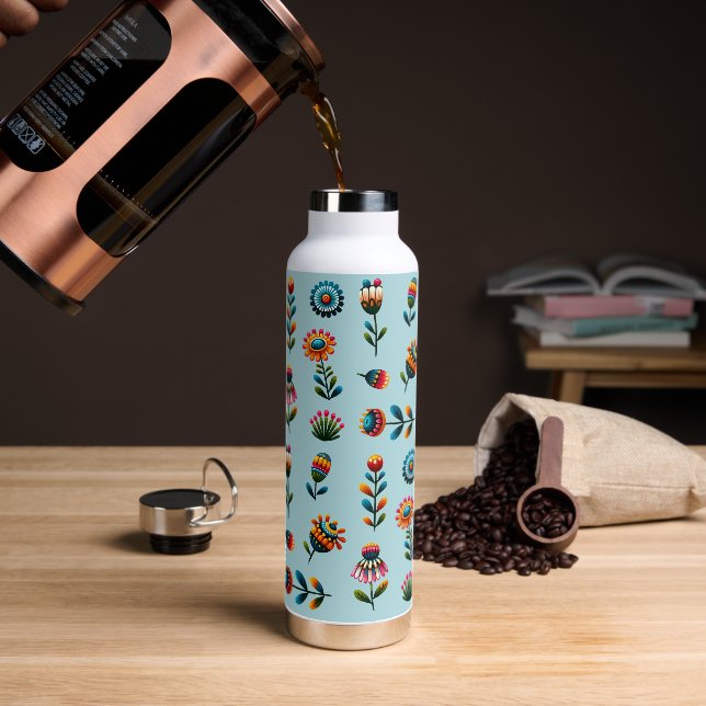 Folklorekunst Blume Wasser Flasche (Kaffee)