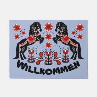 Folklorekunst Friesian/Frisian Willkommen/Willkomm Fußmatte
