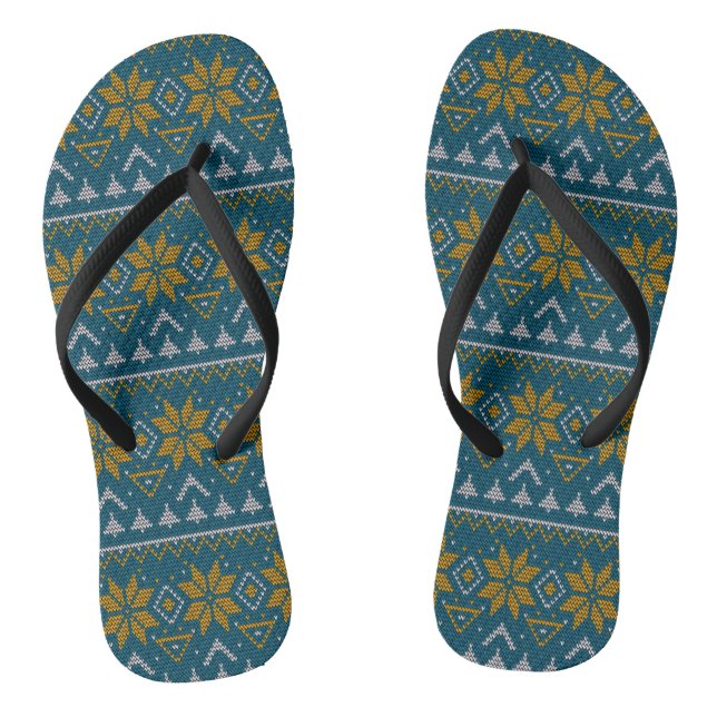 Folkloretraditionelles Stammes-abstraktes Zierpatt Flip Flops (Fußbett)