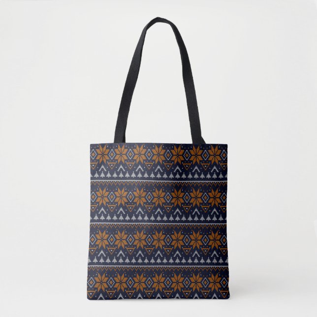 Folkloretraditionelles Stammes-abstraktes Zierpatt Tasche (Vorderseite)