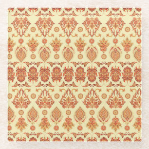 Folklorisches Batik florales ethnisches Muster Glasuntersetzer