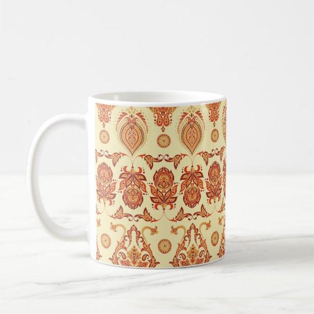 Folklorisches Batik florales ethnisches Muster Kaffeetasse (Links)