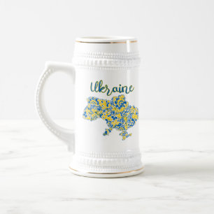 Folklorisches Muster und ukrainische Typografie Be Bierglas