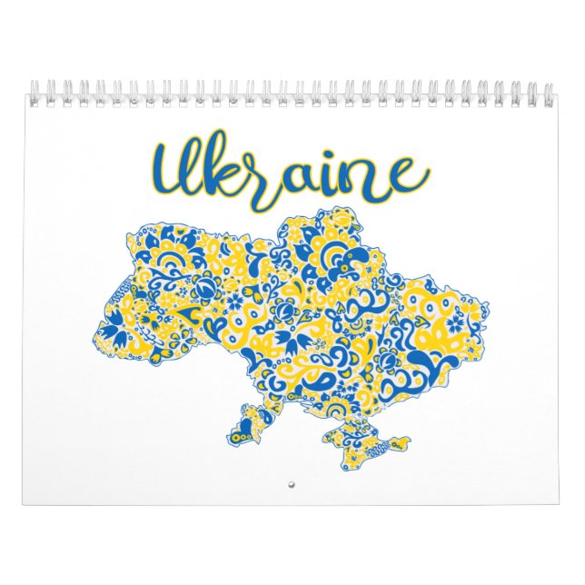 Folklorisches Muster und ukrainische Typografie Kalender (Titelbild)