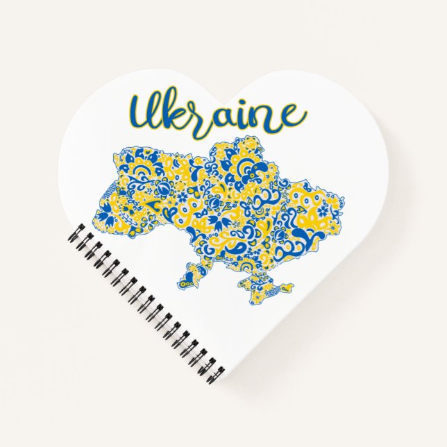 Folklorisches Muster und ukrainische Typografie Notizbuch (Vorderseite)