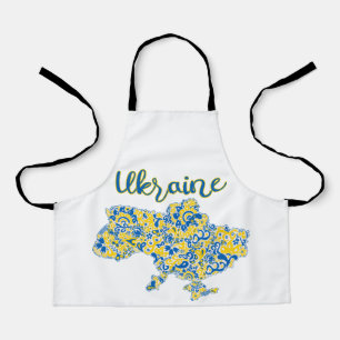 Folklorisches Muster und ukrainische Typografie Schürze