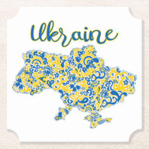 Folklorisches Muster und ukrainische Typografie Untersetzer