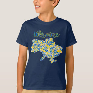 Folklorisches Muster und ukrainischer typografisch T-Shirt