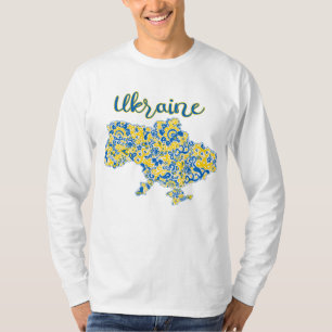 Folklorisches Muster und ukrainischer typografisch T-Shirt