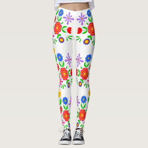 Folkloristische Blume Leggings
