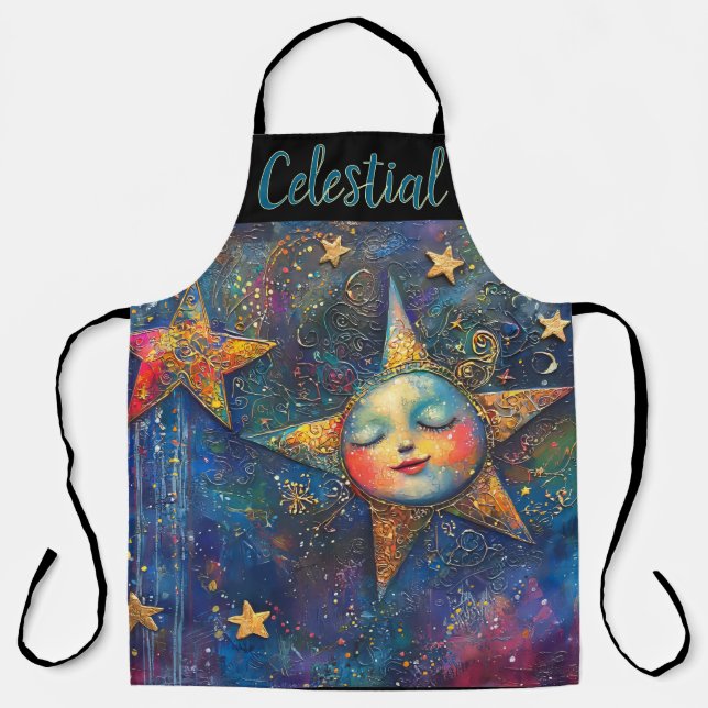 Folksy Celestial Schürze (Vorderseite)