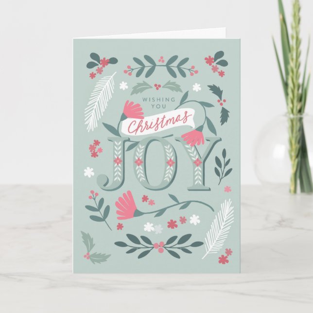 Folksy Christmas Joeting Karte (Vorderseite)