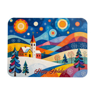 Folksy Christmas   Magnet