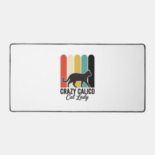 Folle Dame au Chat Calico Vintage Design Rétro Cha