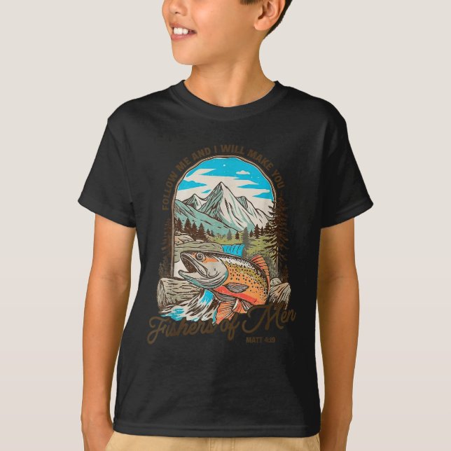 Follow Me And I Will Make You Fishers Of Men Matt  T-Shirt (Vorderseite)