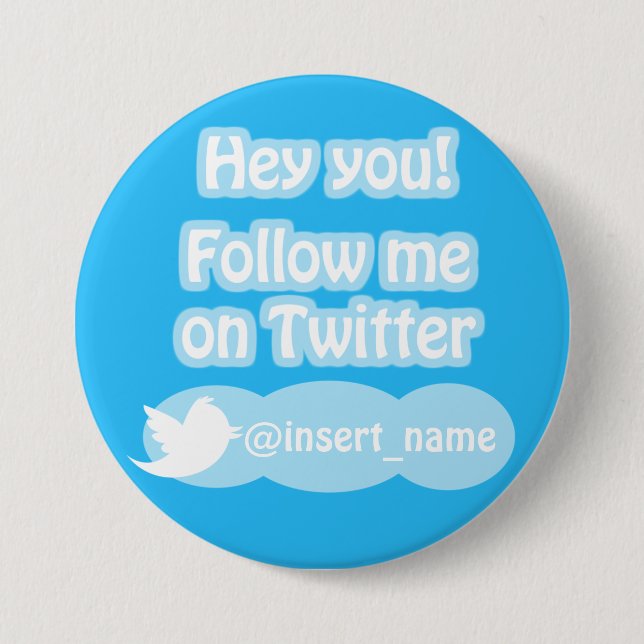 Follow-me auf Twitter-Einzelteilen Button (Vorderseite)