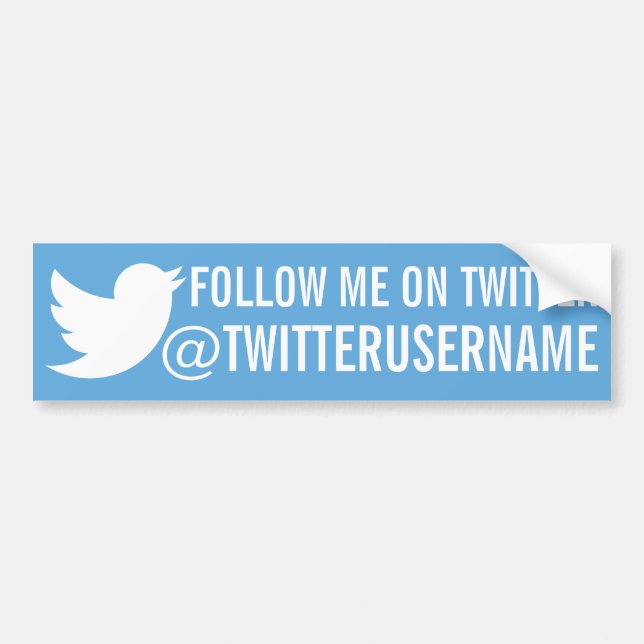 Follow-me auf Twitter (kundengerechtes username) Autoaufkleber (Vorne)