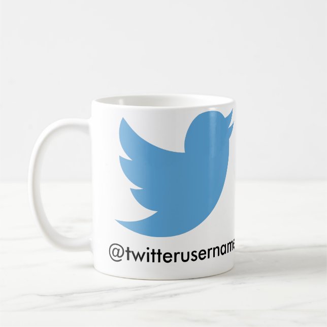 Follow-me auf Twitter (kundengerechtes username) Kaffeetasse (Links)