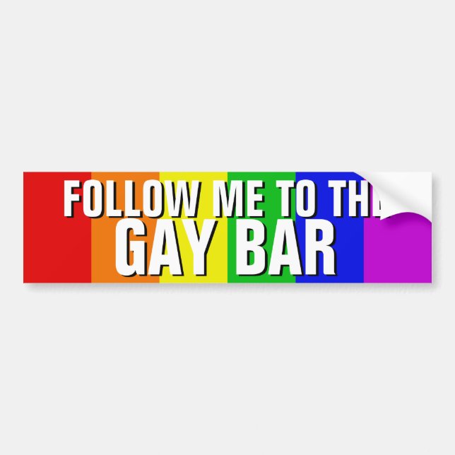 FOLLOW-ME ZUM HOMOSEXUELLEN BAR AUTOAUFKLEBER (Vorne)