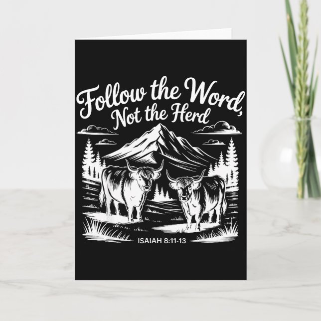 Follow The Word Not The Herd Christian Religion Hi Karte (Vorderseite)