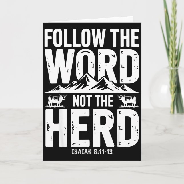 Follow The Word Not The Herd Christian Religion Hi Karte (Vorderseite)
